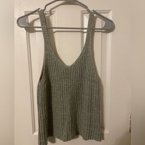 Knitted Tank. Olive green. Size Medium.